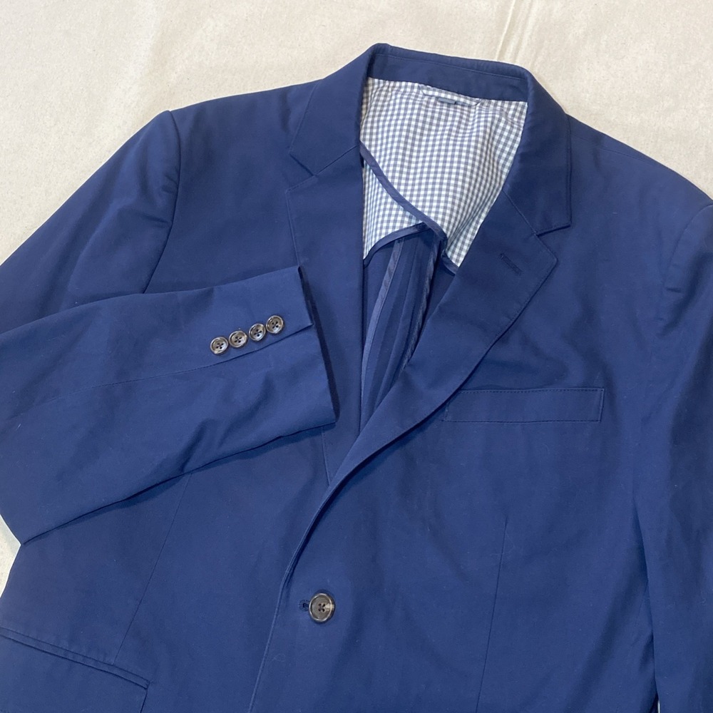 Bonobos Suit Jacket Mens 42S Slim Blue Cotton Slim Fit Stretch Two Button Blazer